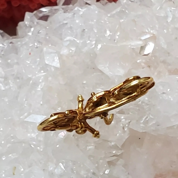 Vintage 14k Yellow Gold Motorcycle Bike Charm Pendant  2.49 GR Signed 3D BS1 - Picture 4 of 16